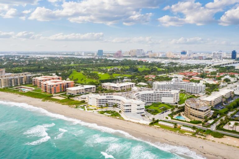Palm Beach Florida skyline and waterfront